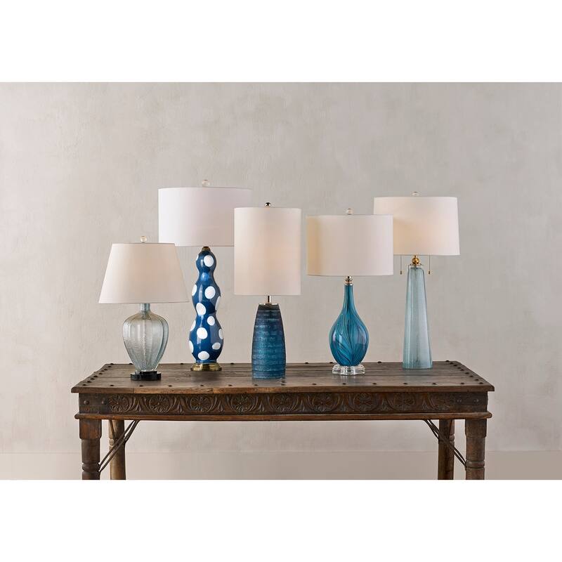 Currey & Company Looke Blue Table Lamp - 33.5"h x 17"w x 17"d