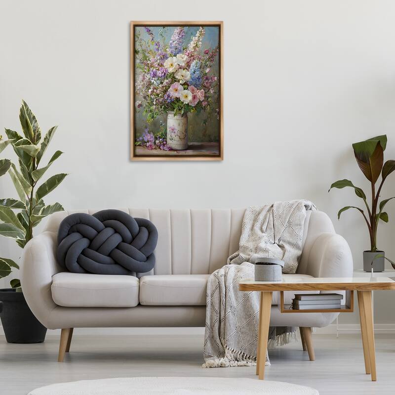 Stupell Flowers in Southern Country Vase Framed Floater Canvas Wall Art Design By Franklyn Gregory