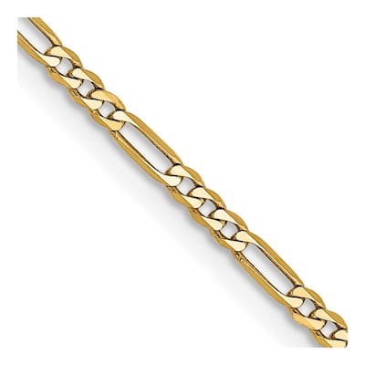 14k Yellow Gold Solid Figaro Chain (6.00 mm) main image 0