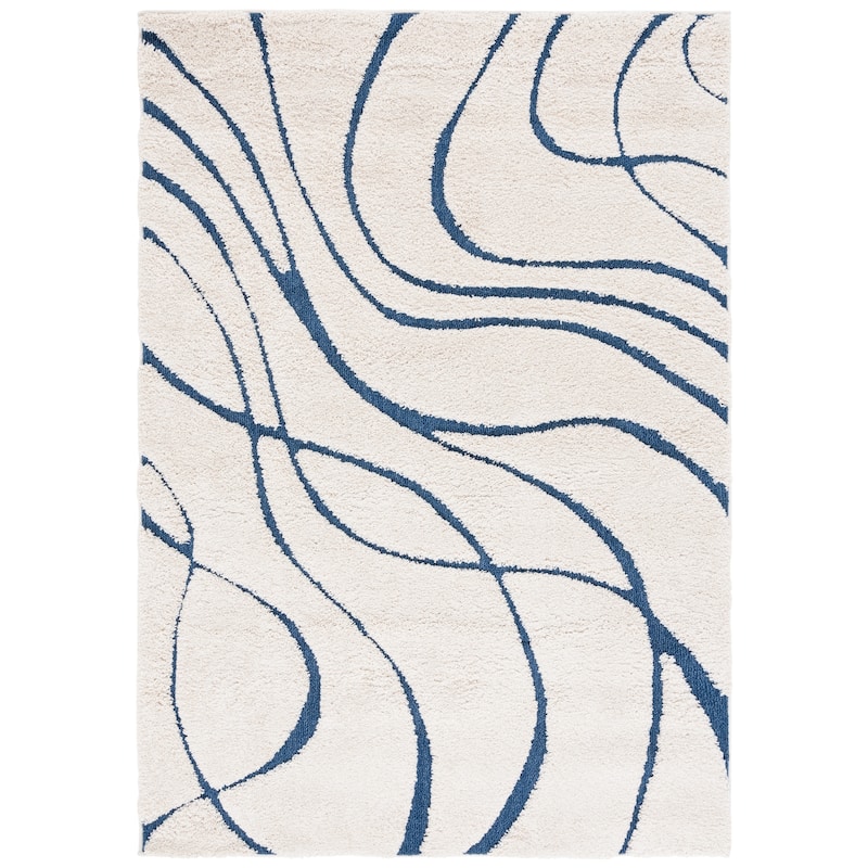 SAFAVIEH Florida Shag Staka Abstract Waves 1.2-inch Area Rug