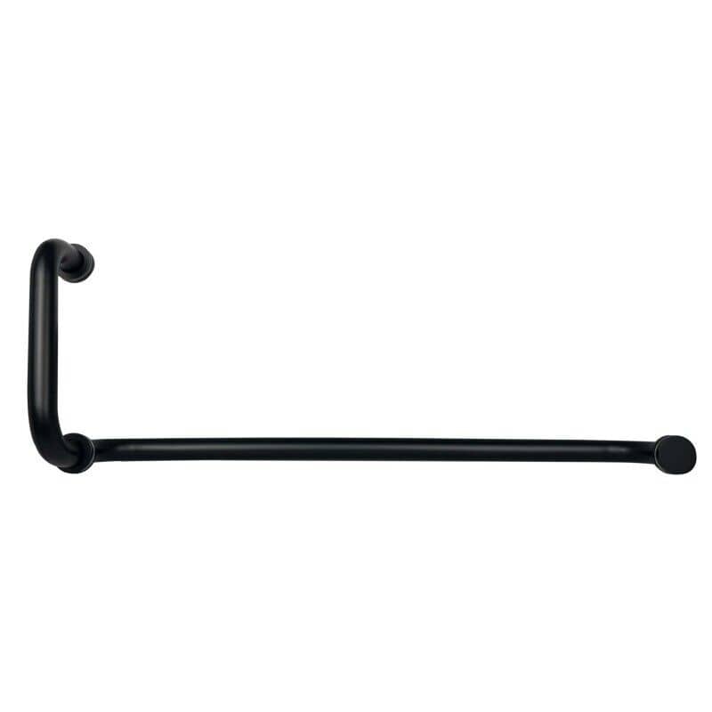 CEL Stainless Steel Tubular 8" Pull Handle with 18" Towel Bar Comb Set for Shower Door - Matte Black