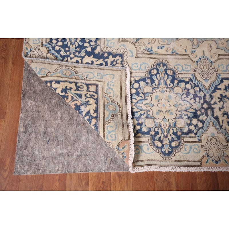 Vintage Distressed Kerman Persian Vintage Rug Handmade Wool Carpet - 9'8"x 12'6"