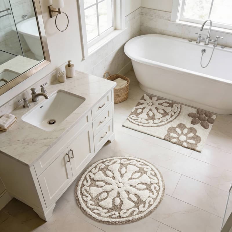 Madison Park Marrakesh Medallion Cotton Tufted Bath Rug