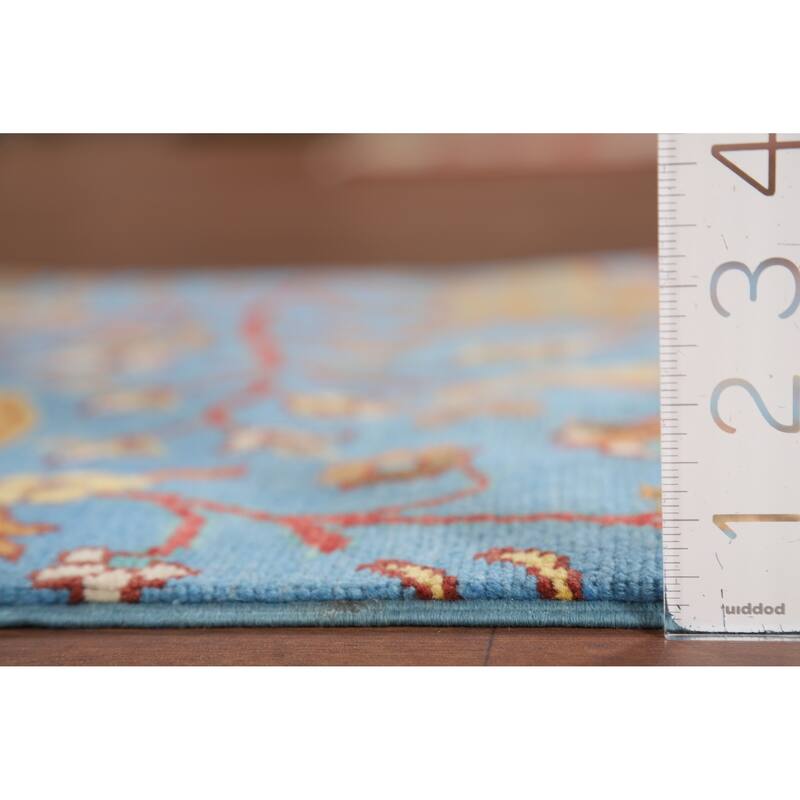 Hand Knotted Oriental 100% Wool Carpet Traditional Animal Pictorial Navy Blue & Blues Ziegler Area Rug - 3' 0'' X 2' 0''