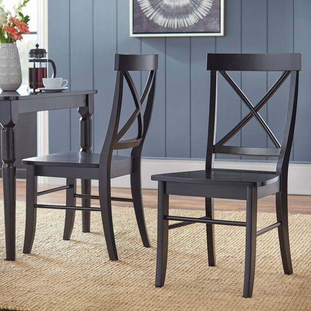 Simple Living Albury Dining Chairs (Set of 2) - Black