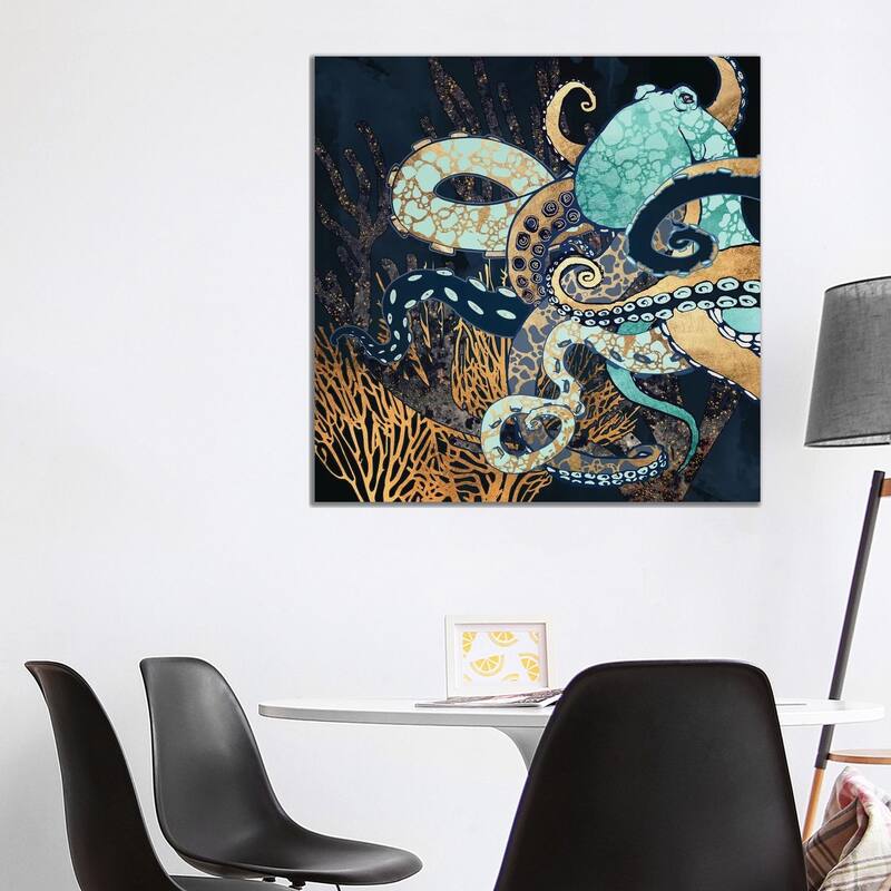 iCanvas "Metallic Octopus II" by SpaceFrog Designs Canvas Print - 37x37x1.5