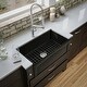 preview thumbnail 2 of 20, Karran FCP33SB 33" Single Bowl Panel Front Farmhouse Fireclay Kitchen Sink with Reversible Apron Front