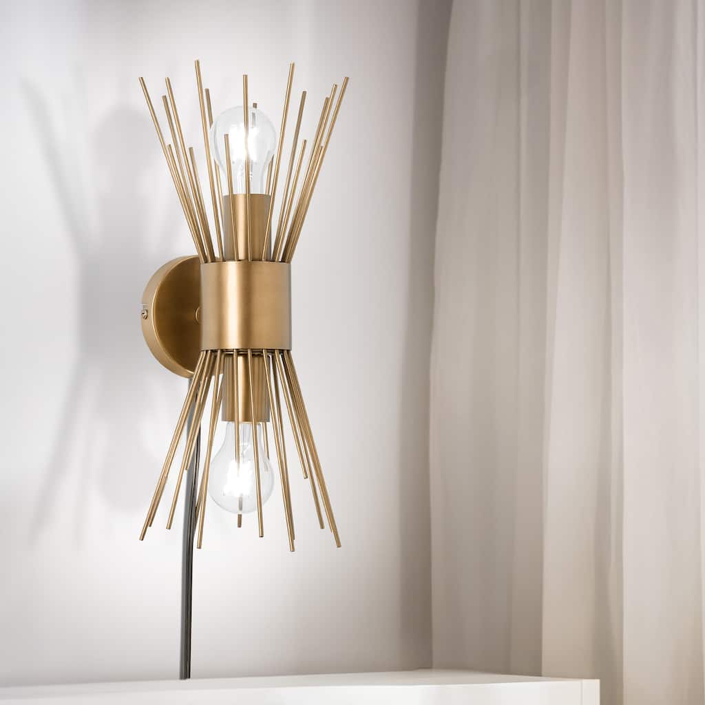 Ewan River of Goods Gold Metal Indoor Wall Sconce - 6.5" x 5.5" x 16.5"