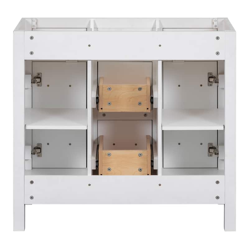36" Bathroom Vanity Cabinet with 4 Drawers 2 Doors