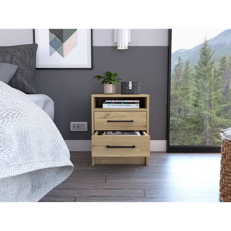 Rowley Nightstand with 2-Drawer and 1-Shelf