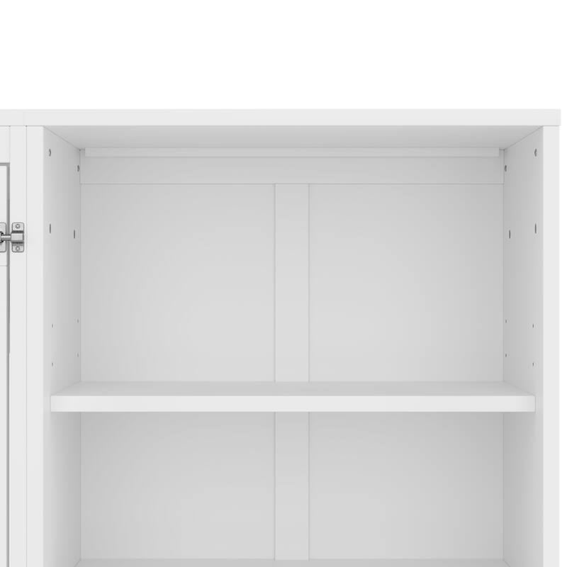 Queen Size Murphy Bed with Height Adjustable Storage Compartments and Shelf