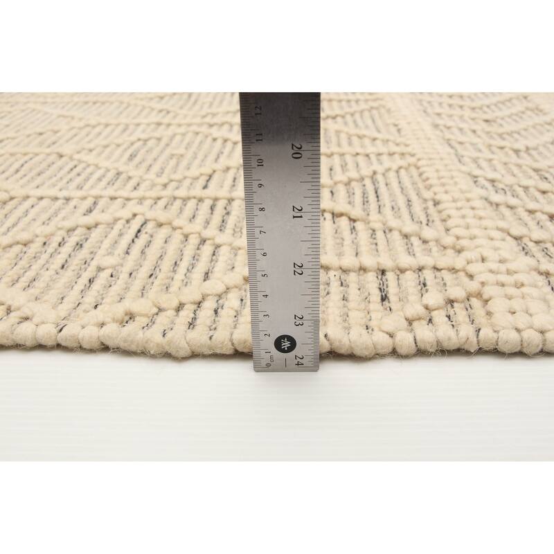 ECARPETGALLERY Braid weave Sienna Cream Wool Rug - 4'11 x 6'11