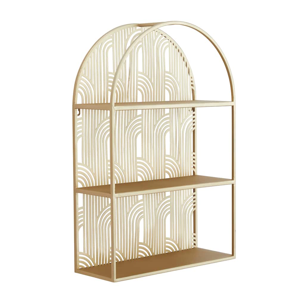 Metal Arched 3 Shelves Wall Shelf - Gold - CosmoLiving by Cosmopolitan - 6"W x 16"L x 24"H