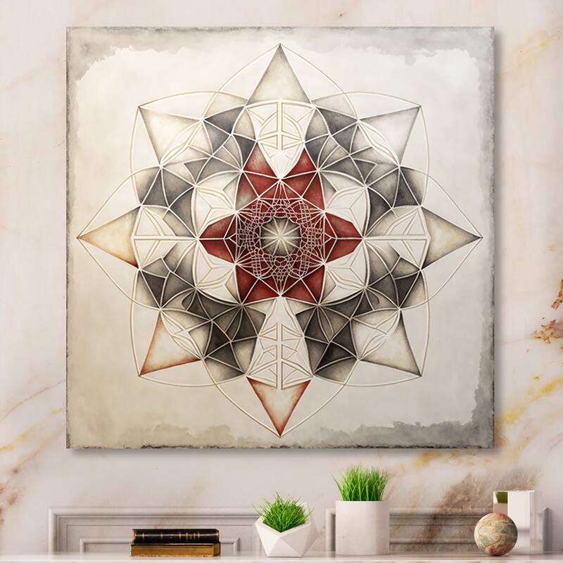 Designart 'Fundamental Patterns Sacred Geometry I' Modern Geometric Metal Wall Art