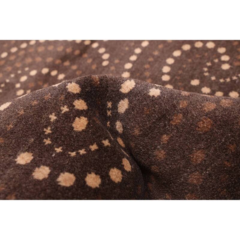 ECARPETGALLERY Hand-knotted Legacy Dark Brown Wool Rug - 8'0 x 9'6