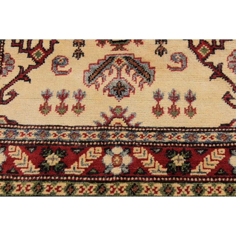 Tribal Kazak Maxwell Natural/Red Wool Runner - 2'8'' x 9'8''