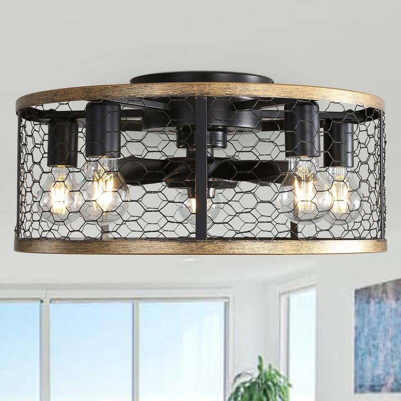 20'' Industrial Caged Ceiling Fan with Remote Control