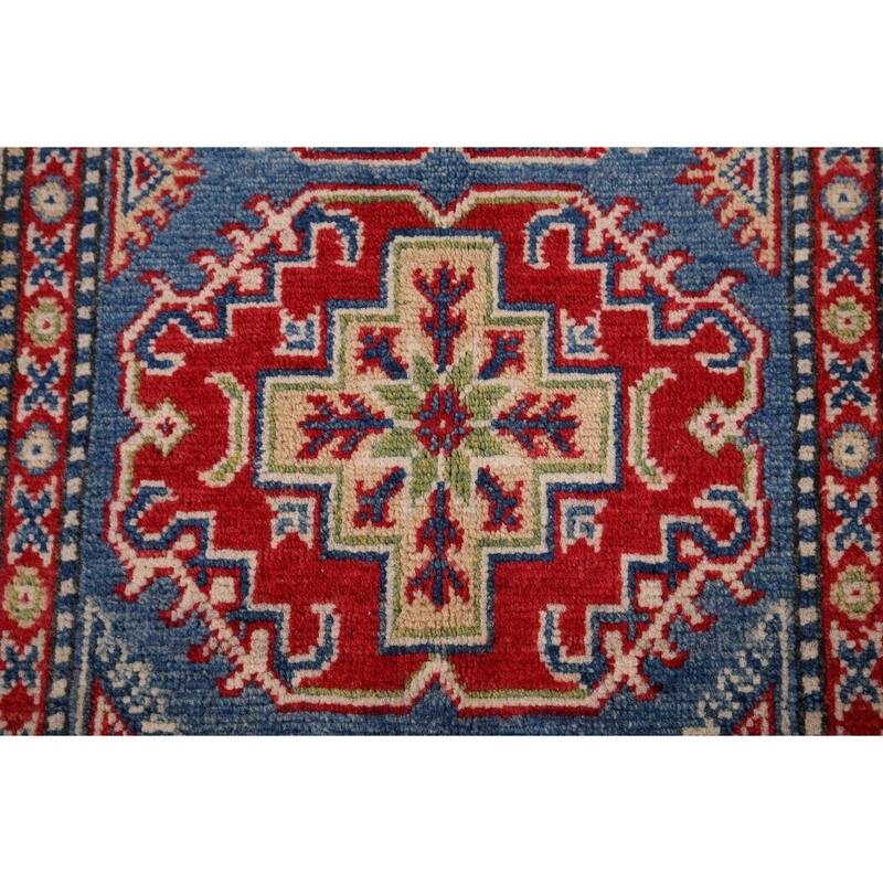 Blue Kazak Foyer Rug Handmade Wool Carpet - 2'6" x 4'4"