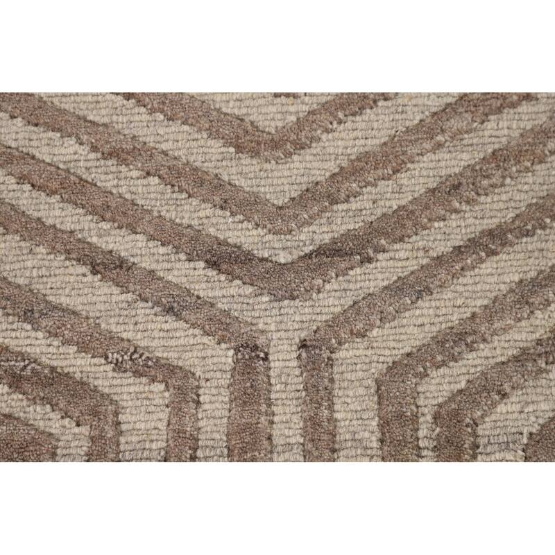 Modern Oriental Area Rug Hand-Knotted Wool Carpet - 9'2" x 11'8"