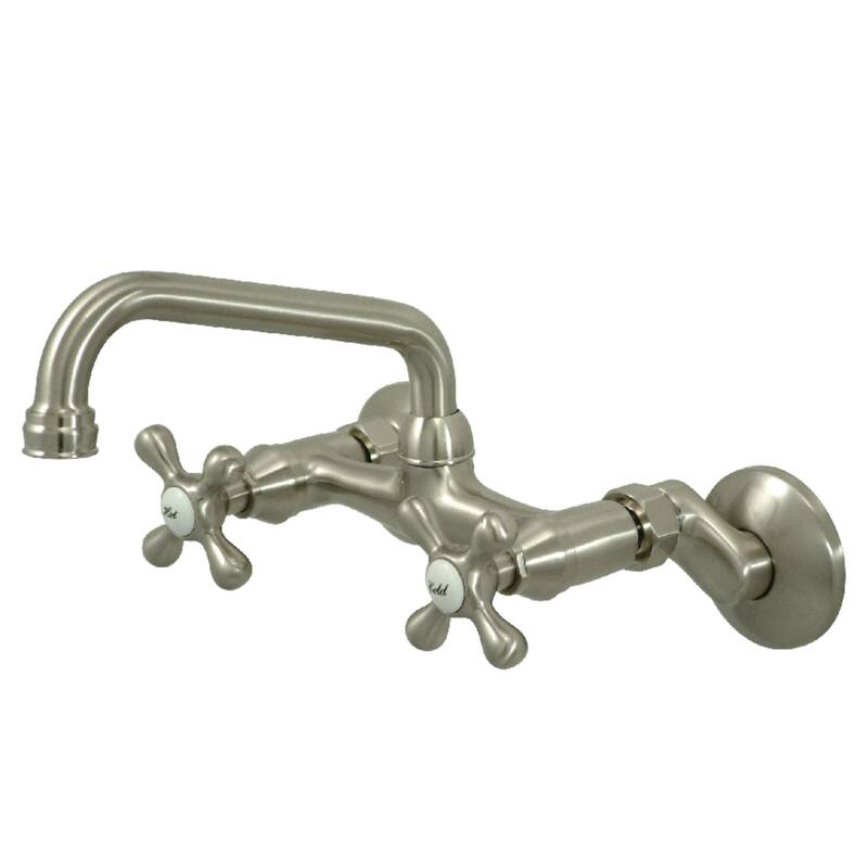 Traditional Two Handle Wall Mount Kitchen Faucet - Brushed Nickel