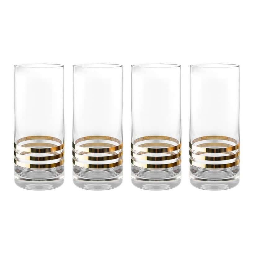Majestic Gifts Inc. Crystal Glass Highball Tumblers-14 Oz- Set of 4