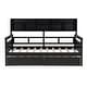 preview thumbnail 3 of 11, Twin size Daybed, Wood Slat Support, with Bedside Shelves and 2 Drawers for Kids Teens Adults Storage Bed Frame, Espresso