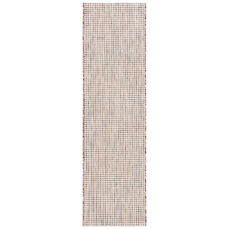 SAFAVIEH Courtyard Jessy Casual Waterproof Patio Backyard Rug - 2'3" x 8' Runner - Ivory Grey/Rust