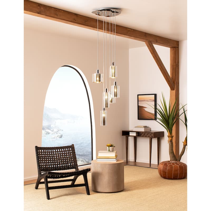 SAFAVIEH Lighting Narin Pendant - 19"x19"x34-84.5"