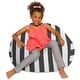 preview thumbnail 50 of 193, Kids Bean Bag Chair, Big Comfy Chair - Machine Washable Cover 38 Inch Large - Canvas Stripes Gray and White