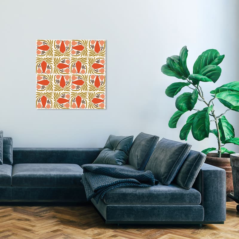 Wynwood Studio Canvas Abstract Many More Jugs Orange and Dark Orange Modern & Contemporary Wall Art Canvas Print