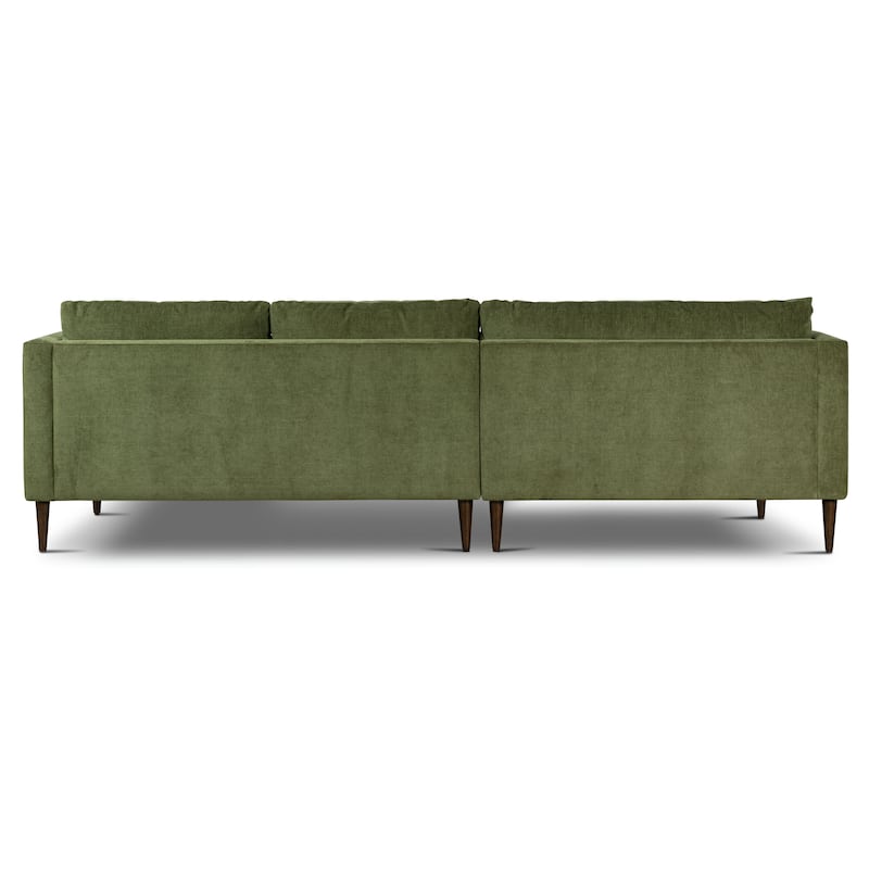 Poly & Bark Lucerne Sectional with Extra-Wide Chaise in Distressed Green Velvet