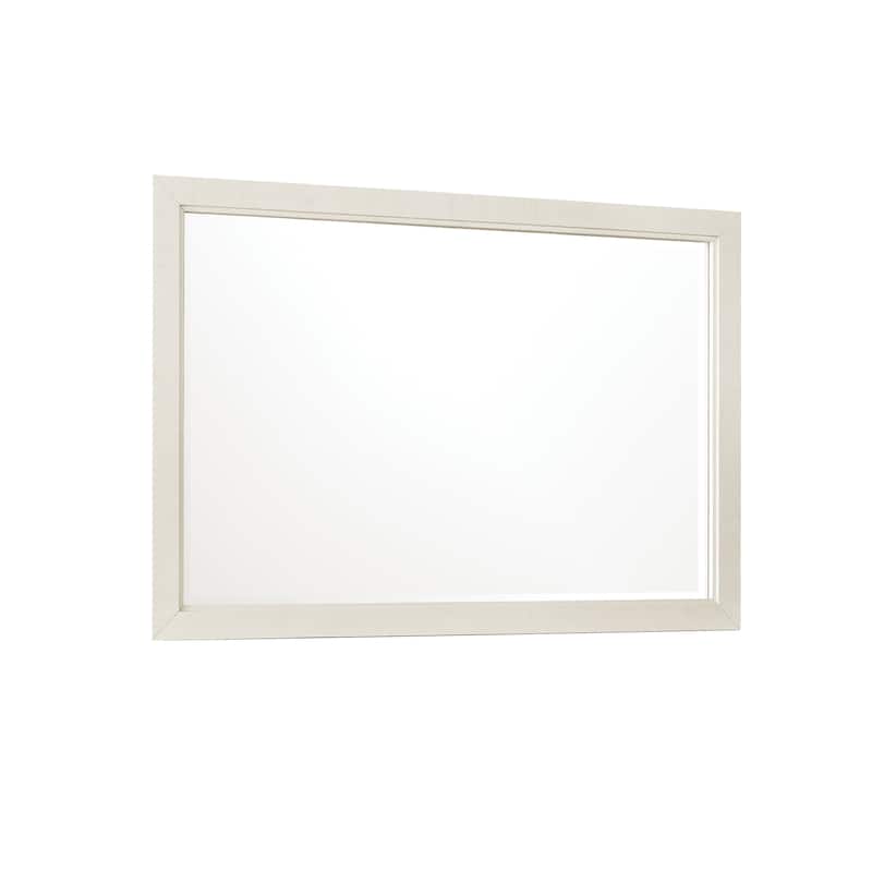 Madison Beveled Dresser Mirror in a Grey-White Wash Finish - Natural - 1.25"W x 36.75"H x 54"D