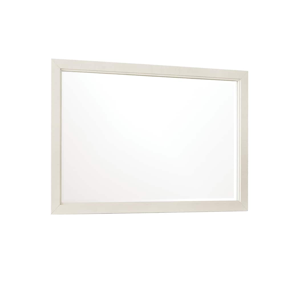 Madison Beveled Dresser Mirror in a Grey-White Wash Finish - Natural - 1.25"W x 36.75"H x 54"D