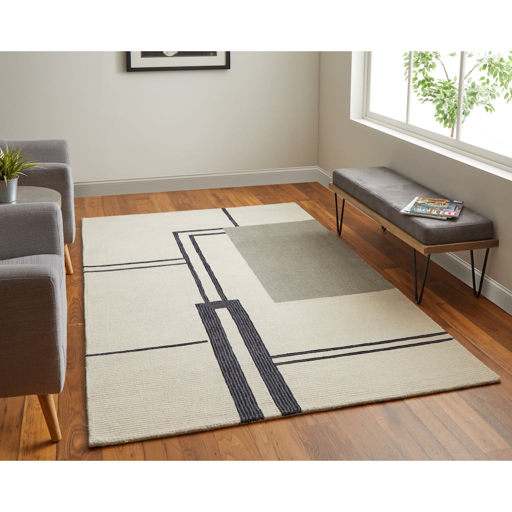 Grand Bazaar Ardon Hand Tufted Abstract Transitional Area Rug