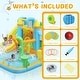preview thumbnail 4 of 7, Oxford Cloth Inflatable Castle In Blue Garden Theme Bounce House With Slide, Trampoline And Playhouse - N/A