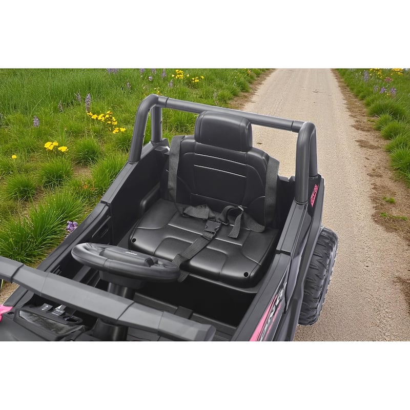 12V Kids Electric Ride On UTV Car with Remote Control, Battery Powered Toy Vehicle with Seat Belt & LED Lights, Ages 3-6