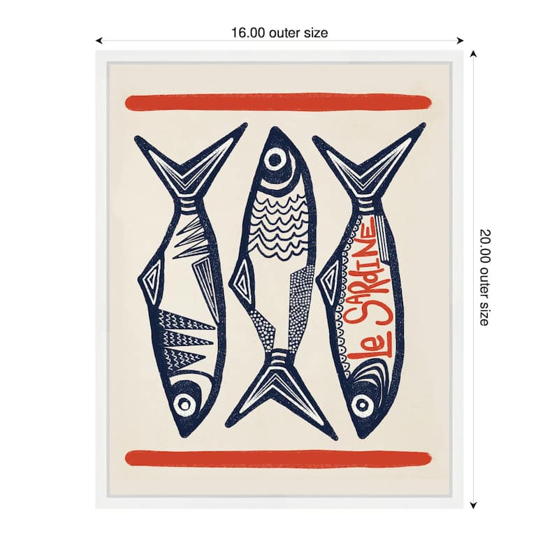 Kate and Laurel Le Sardine by Alicia Bock Framed Canvas Wall Art Print