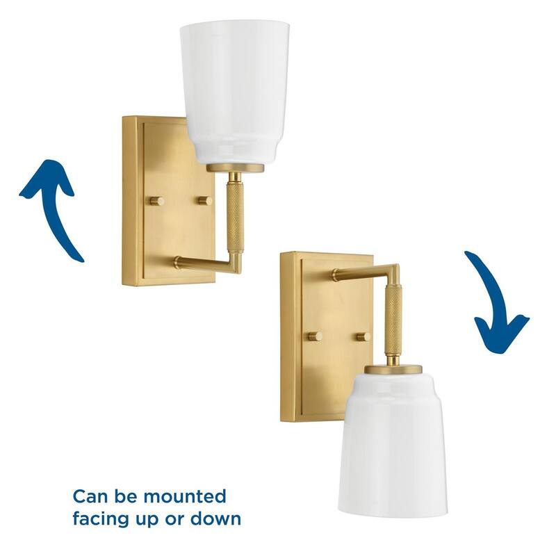 Spenser Collection One-Light Brushed Gold Industrial Vanity Light - 4.5 in x 5.75 in x 10.62 in