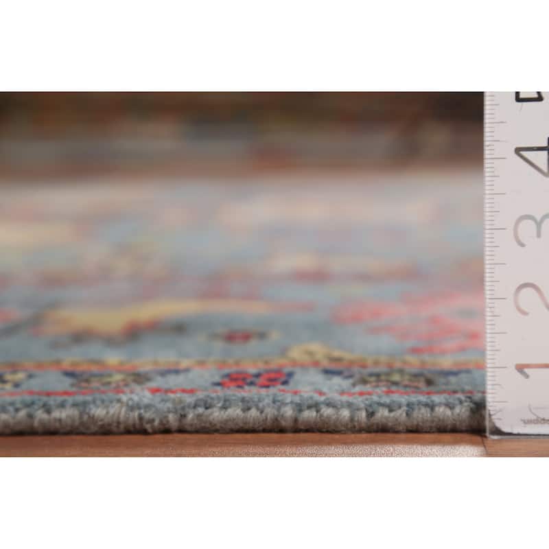 Blue Oushak Indian Area Rug Hand-Knotted Wool Carpet - 8'0"x 9'9"