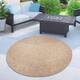 Variegated Waterproof Outdoor Rug for Patio - 6'7" Round - light-brown