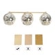 preview thumbnail 9 of 7, Modern Gold 3-Light Linear Bathroom Vanity Lights with Mercury Glass - 21" L x 6.8" W x 8" H