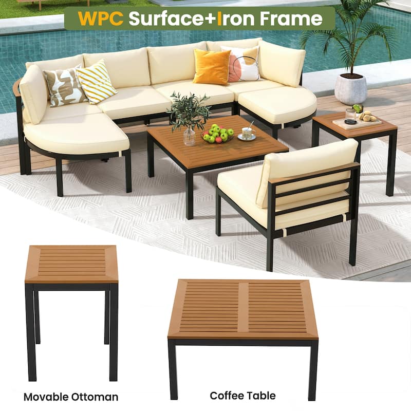 Modern Outdoor Sectional Sofa Set Patio Seating Group Outdoor Conversation Set with Cushions for Patio, Backyard, Garden