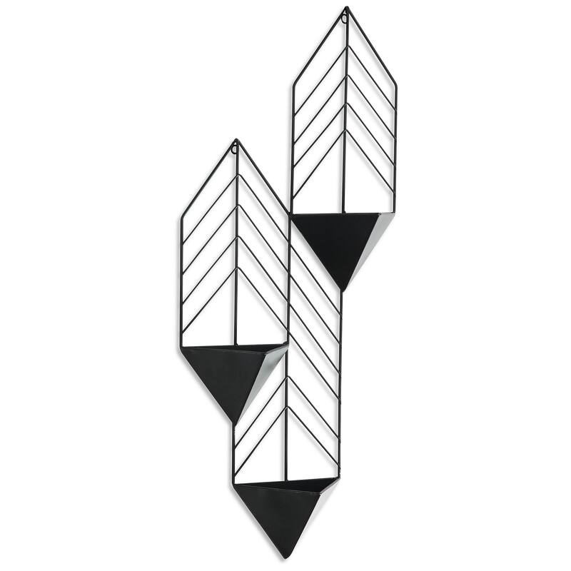 Signature Design by Ashley Dashney Black Indoor/Outdoor Wall Planter - 12"W x 4"D x 28"H