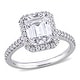 preview thumbnail 1 of 5, Miadora 2 7/8ct DEW Emerald-cut Moissanite Halo Engagement Ring in 10k White Gold