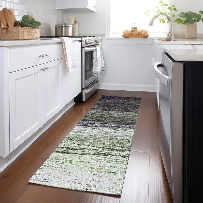 Machine Washable Indoor/ Outdoor Chantille Solid Ombre Rug