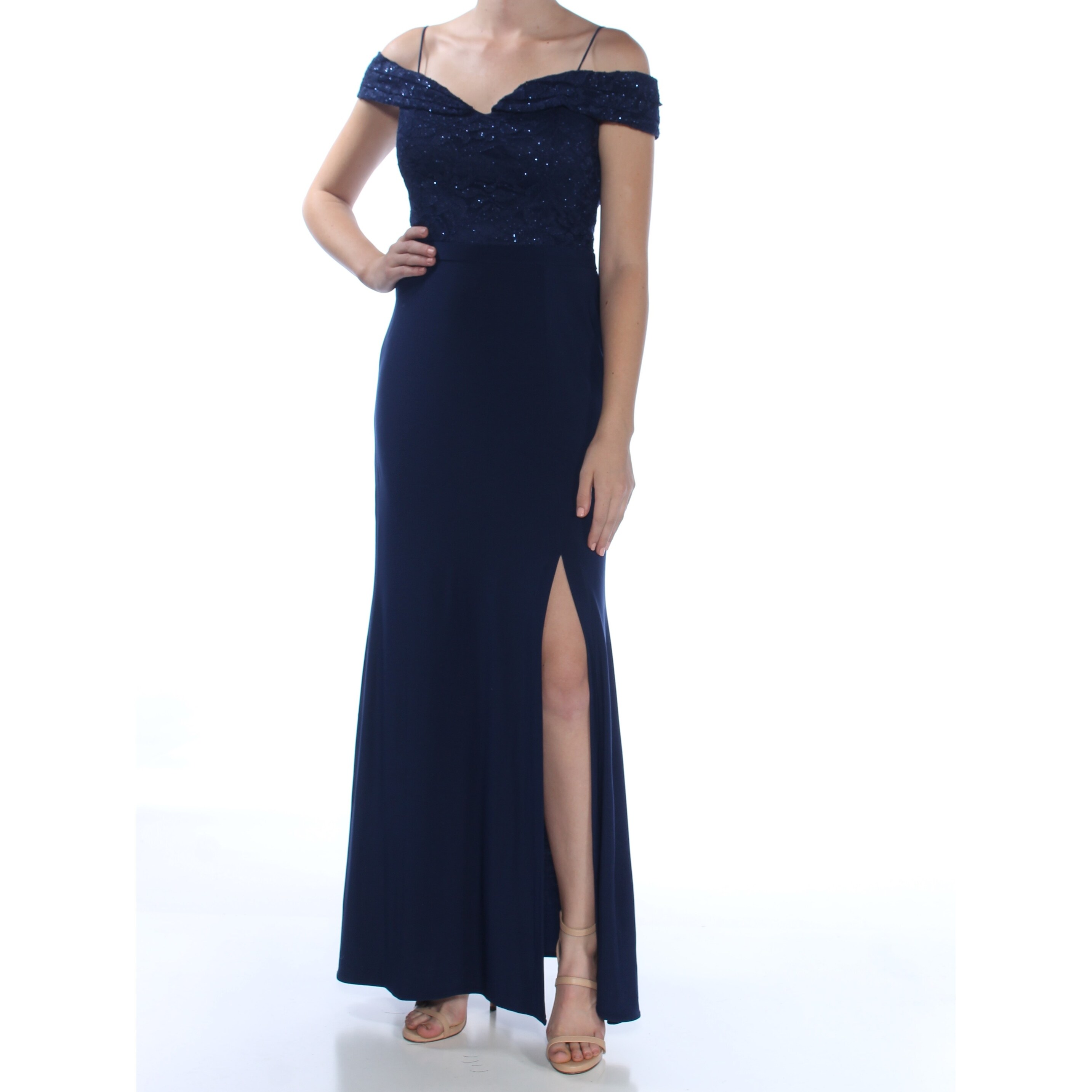 navy maxi formal dress