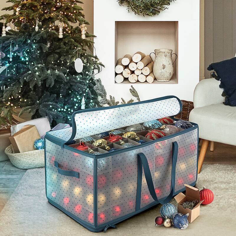 Hearth & Harbor Christmas Ornament Storage Box - 12" x 12" x 24"