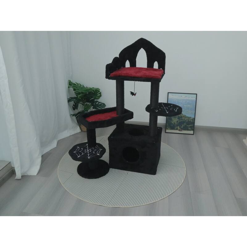 Triking Gothic Design Black Gothic Cat Tree,Easy Installation