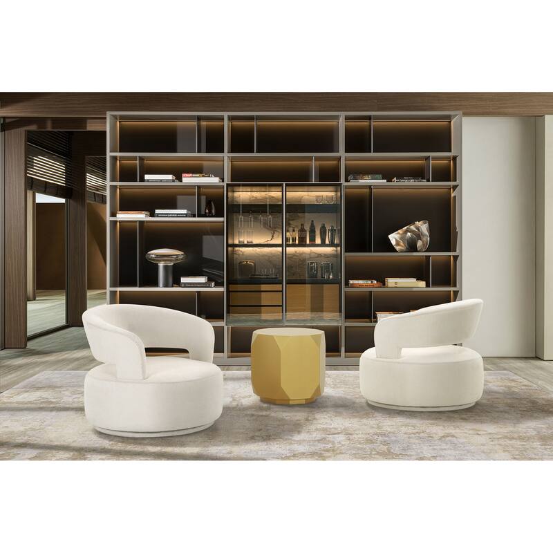 Pasargad Home Piagia Upholstered Swivel Barrel Chair