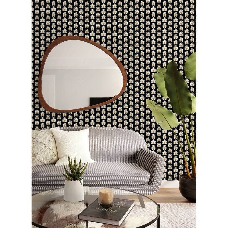 Scalamandre Black Fleur Peel & Stick Wallpaper